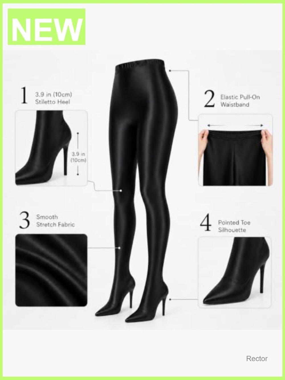 Thigh High Stiletto Stretch Boots Pointed Toe Pull On Legging Boots View 6